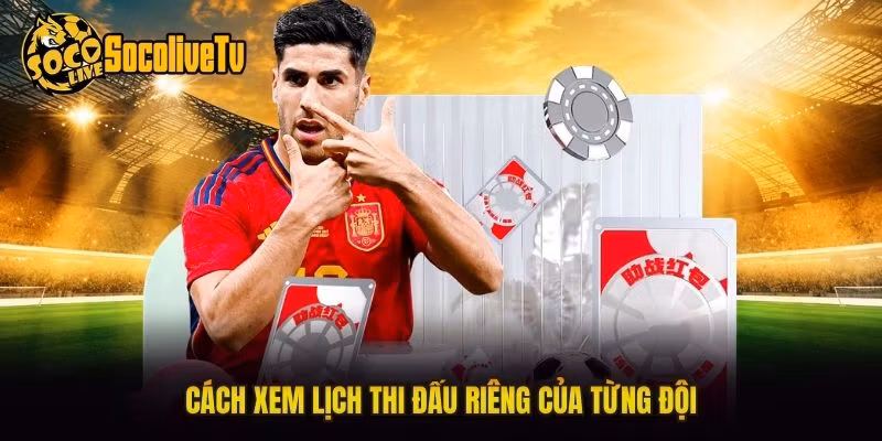 Cách xem lịch thi đấu riêng của từng đội